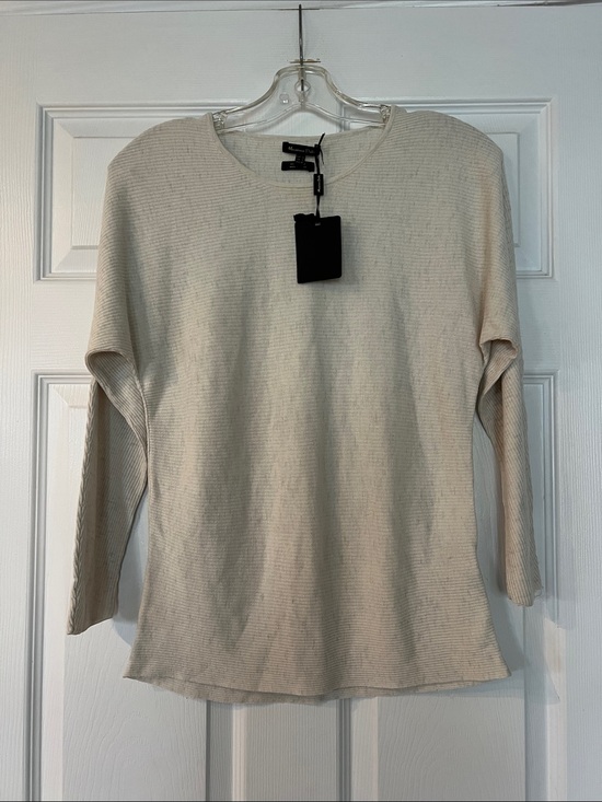 Massimo Dutti Sweaters - Massimo Dutti Cream Ribbed Crewneck Sweater